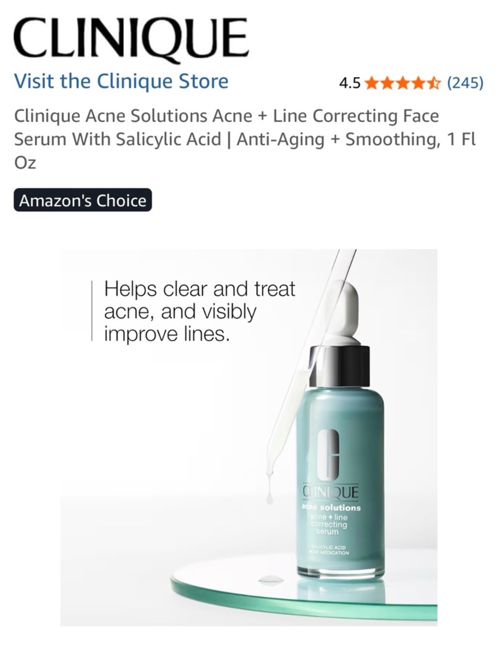 ⭐️NIB⭐️Clinique~ Anti-Blemish Solutions~Blemish & Line Correcting Serum - Picture 7 of 8